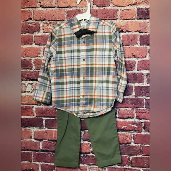 Carters 2 Piece Boys Plaid Outfit - Picture 1 of 7